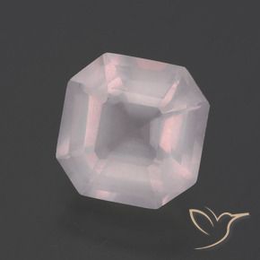 2.99 ct Pink Rose Quartz Stone, Natural Rose Quartz in Asscher Cut Shape for Sale