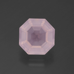 3.46 ct Pink Rose Quartz Gemstone, Rose Quartz Gem in Asscher Cut Shape for Sale.