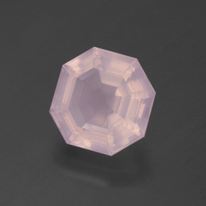 3.46 ct Pink Rose Quartz Stone, Natural Rose Quartz in Asscher Cut Shape for Sale