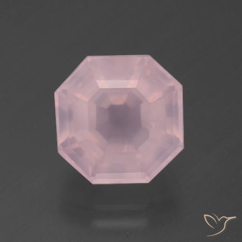 5.07ct Natural Rose Pink Rose Quartz, Emerald Cut, Transparent