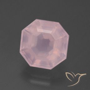5.07 ct Pink Rose Quartz Stone, Natural Rose Quartz in Asscher Cut Shape for Sale