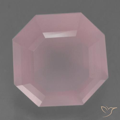 5.61ct Natural Medium-Dark Pink Rose Quartz, Emerald Cut, Transparent