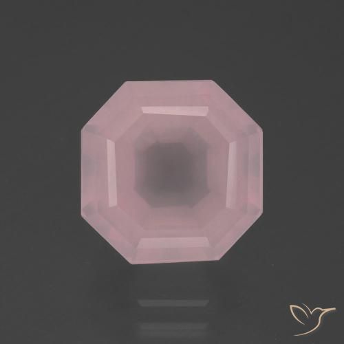 6.04 ct Pink Rose Quartz Gemstone, Rose Quartz Gem in Asscher Cut Shape for Sale.