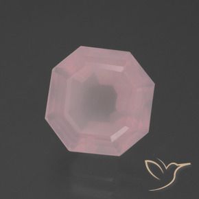6.04 ct Pink Rose Quartz Stone, Natural Rose Quartz in Asscher Cut Shape for Sale
