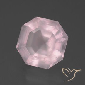 6.19 ct Pink Rose Quartz Stone, Natural Rose Quartz in Asscher Cut Shape for Sale