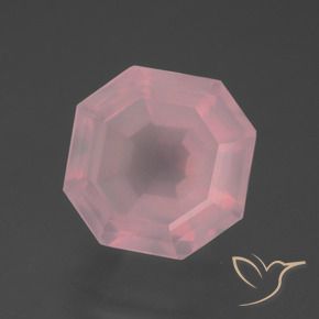 6.17 ct Pink Rose Quartz Stone, Natural Rose Quartz in Asscher Cut Shape for Sale