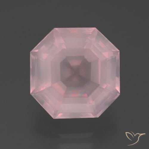 6.25ct Natural Medium Pink Rose Quartz, Emerald Cut, Transparent
