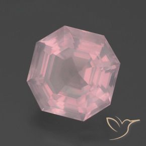 6.25 ct Pink Rose Quartz Stone, Natural Rose Quartz in Asscher Cut Shape for Sale