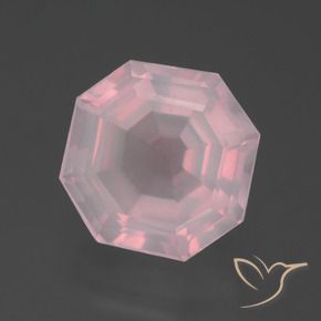 5.96 ct Pink Rose Quartz Stone, Natural Rose Quartz in Asscher Cut Shape for Sale