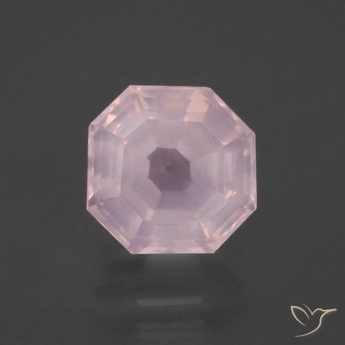 4.39ct Natural Light Pink Rose Quartz, Emerald Cut, Transparent