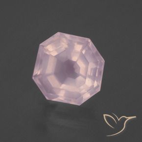 4.39 ct Pink Rose Quartz Stone, Natural Rose Quartz in Asscher Cut Shape for Sale