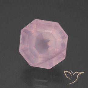8.16 ct Pink Rose Quartz Stone, Natural Rose Quartz in Asscher Cut Shape for Sale