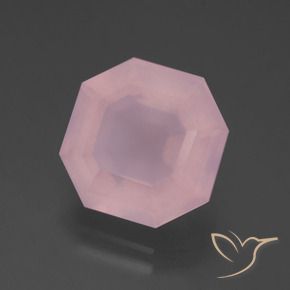 6.75 ct Pink Rose Quartz Stone, Natural Rose Quartz in Asscher Cut Shape for Sale