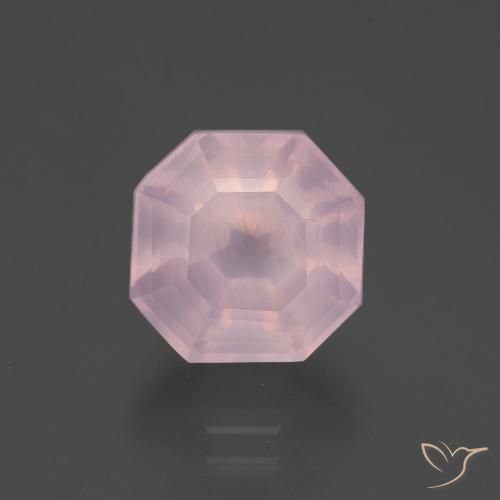 6.34 ct Pink Rose Quartz Gemstone, Rose Quartz Gem in Asscher Cut Shape for Sale.