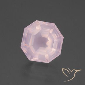 6.47 ct Pink Rose Quartz Stone, Natural Rose Quartz in Asscher Cut Shape for Sale