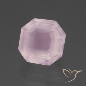 7.58 ct Pink Rose Quartz Stone, Natural Rose Quartz in Asscher Cut Shape for Sale