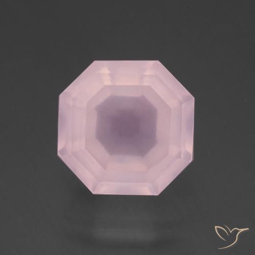 7.76ct Natural Bubblegum Pink Rose Quartz, Emerald Cut, Transparent