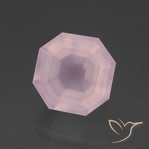 7.76 ct Pink Rose Quartz Stone, Natural Rose Quartz in Asscher Cut Shape for Sale