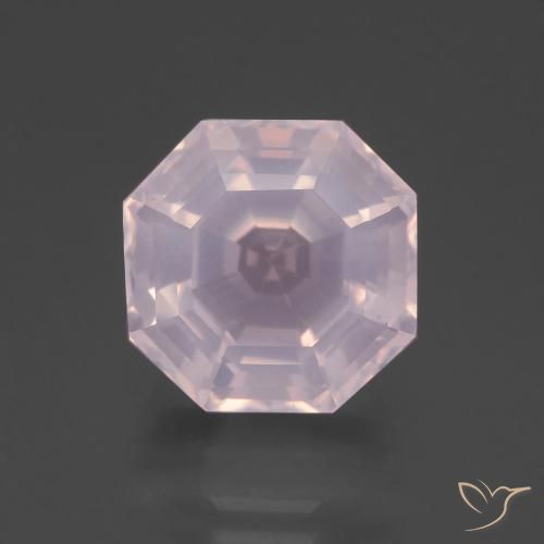 9.30ct Natural Bubblegum Pink Rose Quartz, Emerald Cut, Transparent