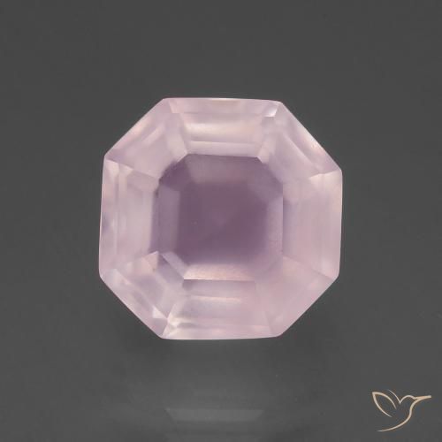 12,2 x 12,2mm rosa Rosenquarz im Asscher Schliff aus Südafrika, Gewicht 9,25 ct, Garantiert echter Edelstein in Transparent Reinheit, 1 Stück Rosenquarz - die Farbe ist Hellrose-rosa, Mohs-Härte von 7 Geeignet für den täglichen Gebrauch im Schmuck, Photo A