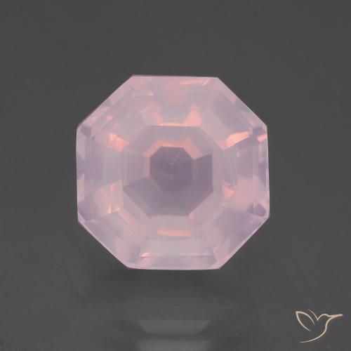 9.46ct Natural Light Pink Rose Quartz, Emerald Cut, Transparent
