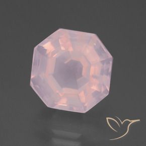 9.46 ct Pink Rose Quartz Stone, Natural Rose Quartz in Asscher Cut Shape for Sale