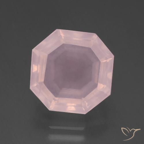 8.35 ct Asscher Cut Rose Quartz, 12.7 x 12.7 mm From South Africa, Photo A