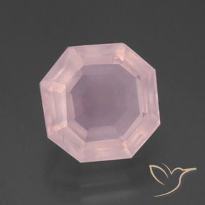 8.35 ct Pink Rose Quartz Stone, Natural Rose Quartz in Asscher Cut Shape for Sale
