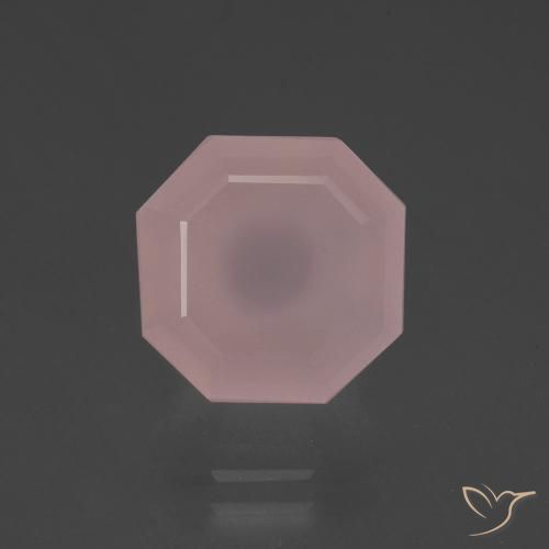 6.64ct Natural Medium Pink Rose Quartz, Emerald Cut, Transparent
