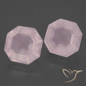 12.98 ctw Pink Rose Quartz Stones, Natural Rose Quartz in Asscher Cut Shape for Sale
