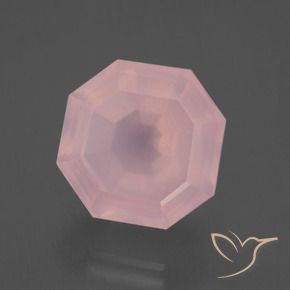12.55 ct Pink Rose Quartz Stone, Natural Rose Quartz in Asscher Cut Shape for Sale