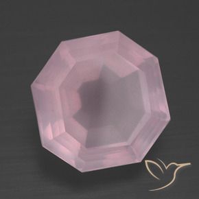 7.95 ct Pink Rose Quartz Stone, Natural Rose Quartz in Asscher Cut Shape for Sale