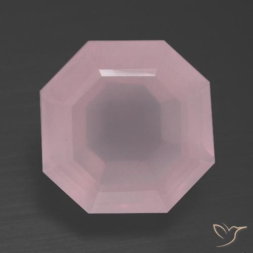 9.81ct Natural Rose Pink Rose Quartz, Emerald Cut, Transparent