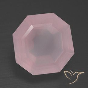 9.81 ct Pink Rose Quartz Stone, Natural Rose Quartz in Asscher Cut Shape for Sale