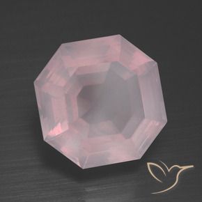 9.38 ct Pink Rose Quartz Stone, Natural Rose Quartz in Asscher Cut Shape for Sale