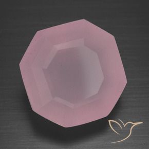 12.09 ct Pink Rose Quartz Stone, Natural Rose Quartz in Asscher Cut Shape for Sale