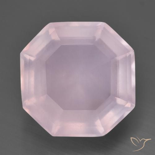 12.64ct Natural Light Pink Rose Quartz, Emerald Cut, Transparent
