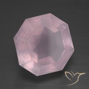 13.57 ct Pink Rose Quartz Stone, Natural Rose Quartz in Asscher Cut Shape for Sale