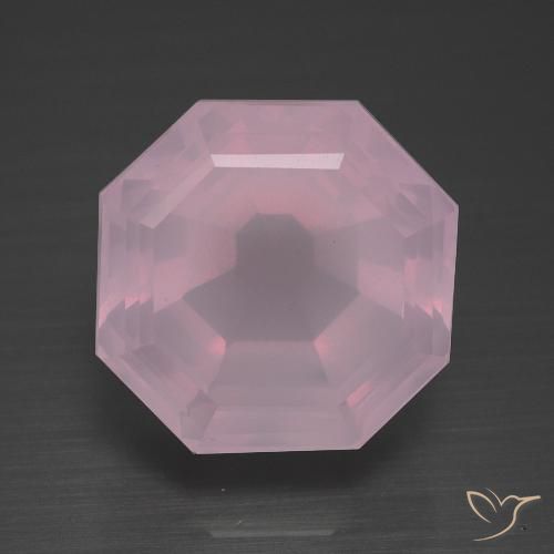 13.08 ct Asscher Cut Rose Quartz, 13.9 x 13.8 mm From South Africa, Photo A
