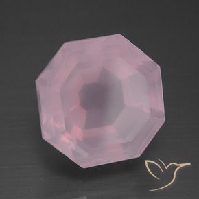13.08 ct Pink Rose Quartz Stone, Natural Rose Quartz in Asscher Cut Shape for Sale