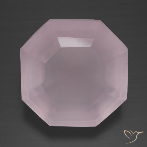 14.67 ct Asscher Cut Rose Quartz, 15.2 x 15.1 mm From South Africa, Photo A