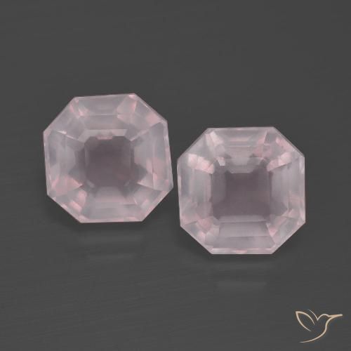 5.03 ct Asscher Cut Rose Quartz, 8.2 x 8 mm From South Africa, Photo A