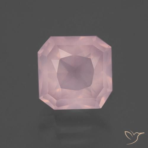 3.41ct Natural Light Pink Rose Quartz, Emerald Cut, Transparent