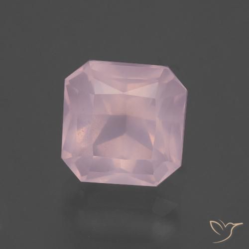 3.82ct Natural Bubblegum Pink Rose Quartz, Emerald Cut, Transparent