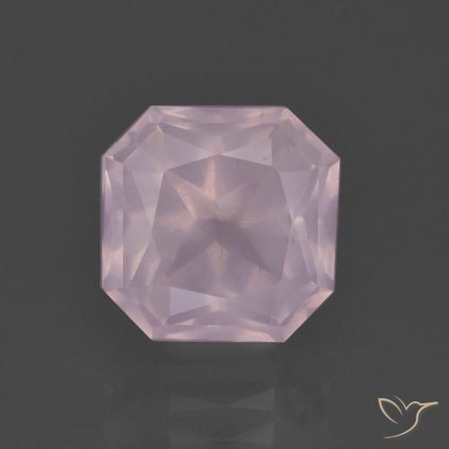 4.39ct Natural Light Pink Rose Quartz, Emerald Cut, Transparent