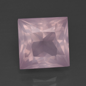 6.31 ct Pink Rose Quartz Gemstone, Rose Quartz Gem in Princess-Cut Shape for Sale.