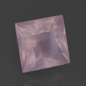 6.31 ct Pink Rose Quartz Stone, Natural Rose Quartz in Princess-Cut Shape for Sale