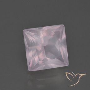 4.68 ct Pink Rose Quartz Stone, Natural Rose Quartz in Princess-Cut Shape for Sale