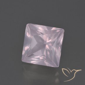 4.39 ct Pink Rose Quartz Stone, Natural Rose Quartz in Princess-Cut Shape for Sale