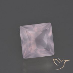 3.97 ct Pink Rose Quartz Stone, Natural Rose Quartz in Princess-Cut Shape for Sale